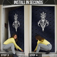 Runic Skull Door Cover with Nordic Symbols and Knot Pattern Viking Heritage Tribute - Wonder Print Shop