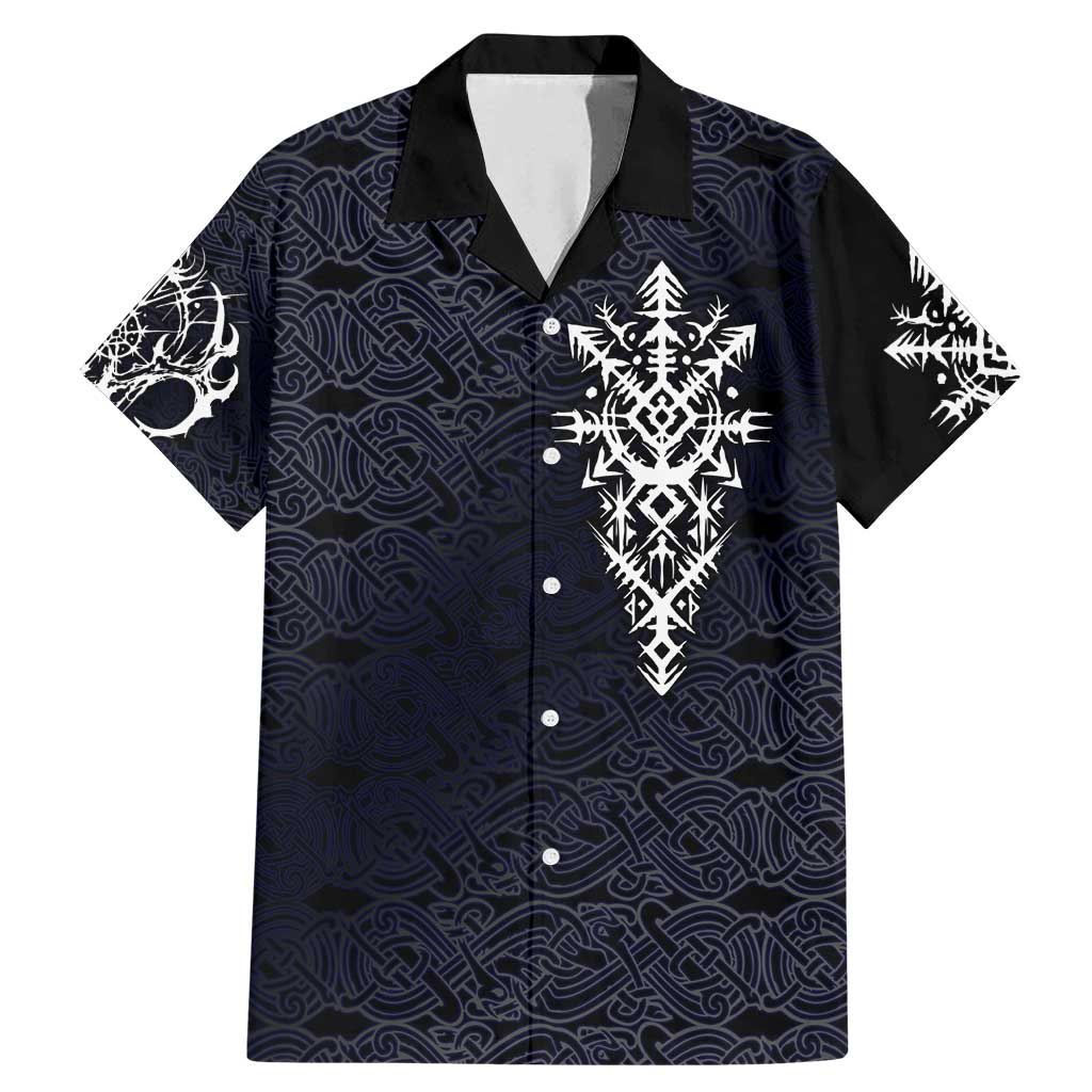 Runic Skull Family Matching Mermaid Dress and Hawaiian Shirt with Nordic Symbols and Knot Pattern Viking Heritage Tribute - Wonder Print Shop