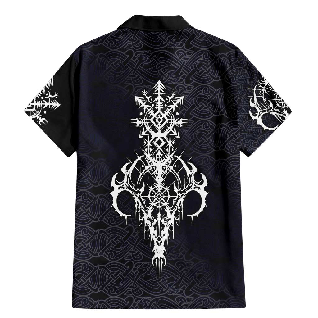 Runic Skull Family Matching Mermaid Dress and Hawaiian Shirt with Nordic Symbols and Knot Pattern Viking Heritage Tribute - Wonder Print Shop