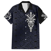 Runic Skull Family Matching Short Sleeve Bodycon Dress and Hawaiian Shirt with Nordic Symbols and Knot Pattern Viking Heritage Tribute - Wonder Print Shop