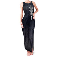 Runic Skull Family Matching Tank Maxi Dress and Hawaiian Shirt with Nordic Symbols and Knot Pattern Viking Heritage Tribute - Wonder Print Shop