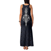 Runic Skull Family Matching Tank Maxi Dress and Hawaiian Shirt with Nordic Symbols and Knot Pattern Viking Heritage Tribute - Wonder Print Shop