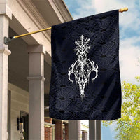 Runic Skull Garden Flag with Nordic Symbols and Knot Pattern Viking Heritage Tribute - Wonder Print Shop