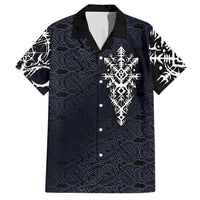 Runic Skull Hawaiian Shirt with Nordic Symbols and Knot Pattern Viking Heritage Tribute - Wonder Print Shop