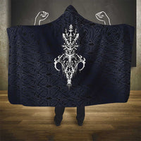 Runic Skull Hooded Blanket with Nordic Symbols and Knot Pattern Viking Heritage Tribute - Wonder Print Shop