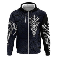 Runic Skull Hoodie with Nordic Symbols and Knot Pattern Viking Heritage Tribute - Wonder Print Shop