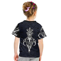 Runic Skull Kid T Shirt with Nordic Symbols and Knot Pattern Viking Heritage Tribute - Wonder Print Shop
