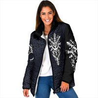 Runic Skull Padded Jacket with Nordic Symbols and Knot Pattern Viking Heritage Tribute - Wonder Print Shop