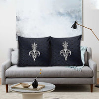 Runic Skull Pillow Cover with Nordic Symbols and Knot Pattern Viking Heritage Tribute - Wonder Print Shop