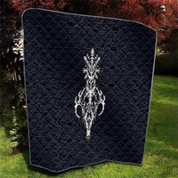 Runic Skull Quilt with Nordic Symbols and Knot Pattern Viking Heritage Tribute - Wonder Print Shop