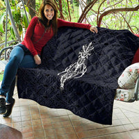 Runic Skull Quilt with Nordic Symbols and Knot Pattern Viking Heritage Tribute - Wonder Print Shop