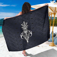 Runic Skull Sarong with Nordic Symbols and Knot Pattern Viking Heritage Tribute - Wonder Print Shop