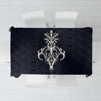 Runic Skull Tablecloth with Nordic Symbols and Knot Pattern Viking Heritage Tribute - Wonder Print Shop