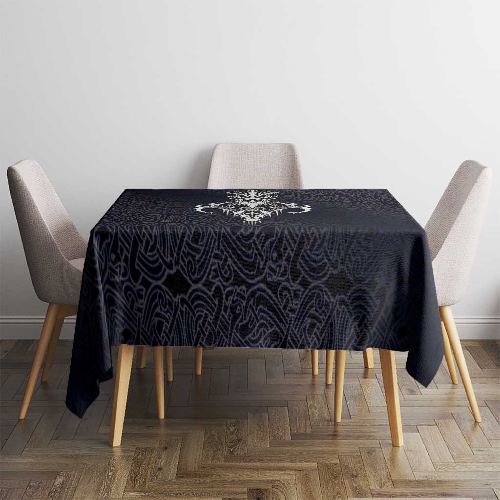 Runic Skull Tablecloth with Nordic Symbols and Knot Pattern Viking Heritage Tribute - Wonder Print Shop