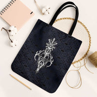 Runic Skull Tote Bag with Nordic Symbols and Knot Pattern Viking Heritage Tribute - Wonder Print Shop