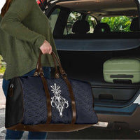Runic Skull Travel Bag with Nordic Symbols and Knot Pattern Viking Heritage Tribute - Wonder Print Shop
