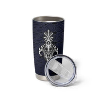 Runic Skull Tumbler Cup with Nordic Symbols and Knot Pattern Viking Heritage Tribute - Wonder Print Shop