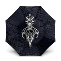 Runic Skull Umbrella with Nordic Symbols and Knot Pattern Viking Heritage Tribute - Wonder Print Shop
