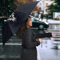 Runic Skull Umbrella with Nordic Symbols and Knot Pattern Viking Heritage Tribute - Wonder Print Shop