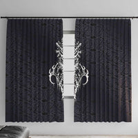 Runic Skull Window Curtain with Nordic Symbols and Knot Pattern Viking Heritage Tribute - Wonder Print Shop