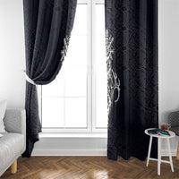 Runic Skull Window Curtain with Nordic Symbols and Knot Pattern Viking Heritage Tribute - Wonder Print Shop