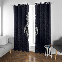 Runic Skull Window Curtain with Nordic Symbols and Knot Pattern Viking Heritage Tribute - Wonder Print Shop