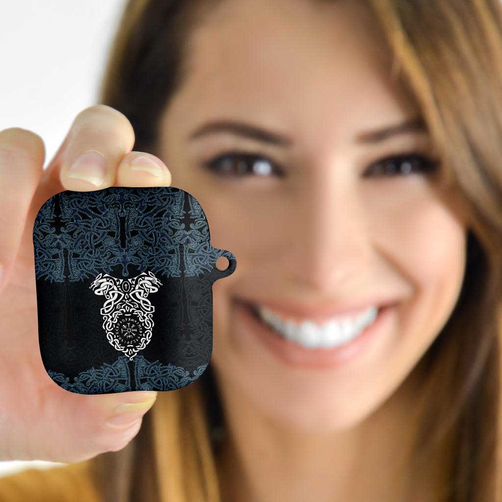 Viking Vegvisir Symbol AirPods Case with Runes and Intricate Knotwork Norse Protection Tribute - Wonder Print Shop