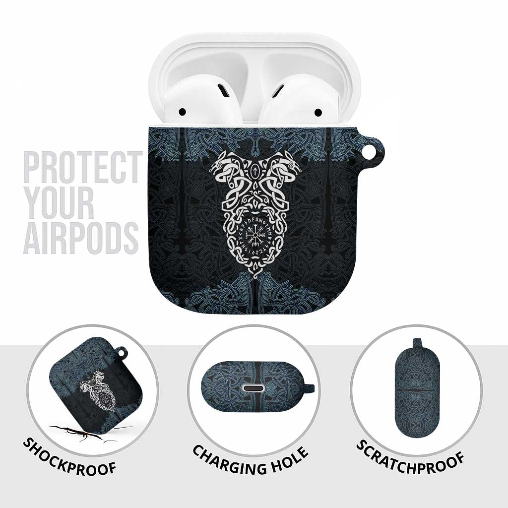Viking Vegvisir Symbol AirPods Case with Runes and Intricate Knotwork Norse Protection Tribute - Wonder Print Shop