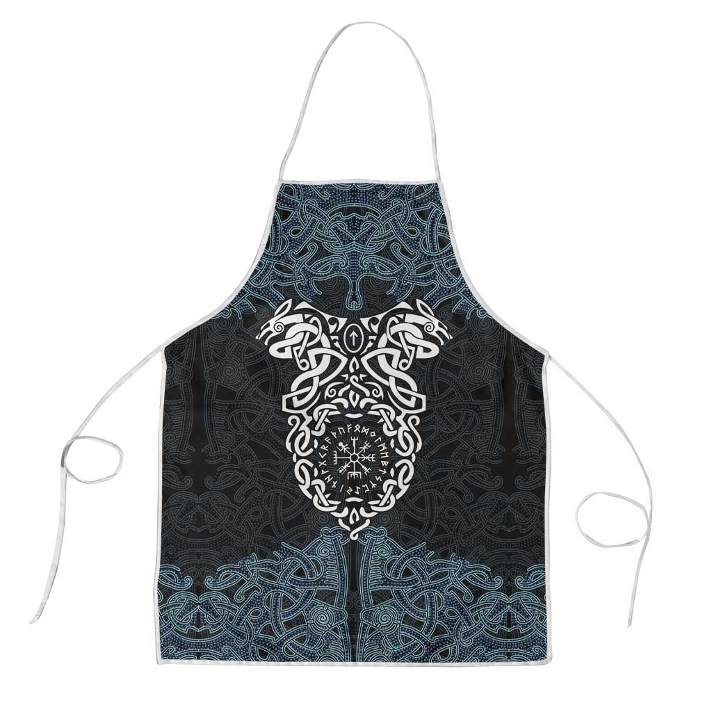 Viking Vegvisir Symbol Apron with Runes and Intricate Knotwork Norse Protection Tribute - Wonder Print Shop