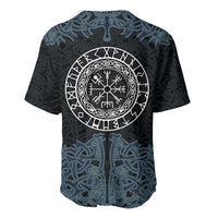 Viking Vegvisir Symbol Baseball Jersey with Runes and Intricate Knotwork Norse Protection Tribute - Wonder Print Shop