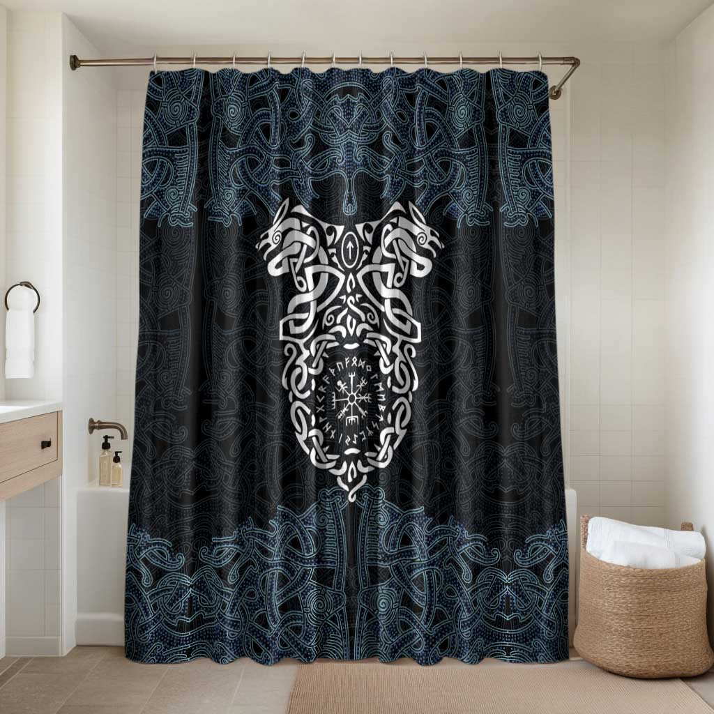 Viking Vegvisir Symbol Bathroom Set with Runes and Intricate Knotwork Norse Protection Tribute - Wonder Print Shop