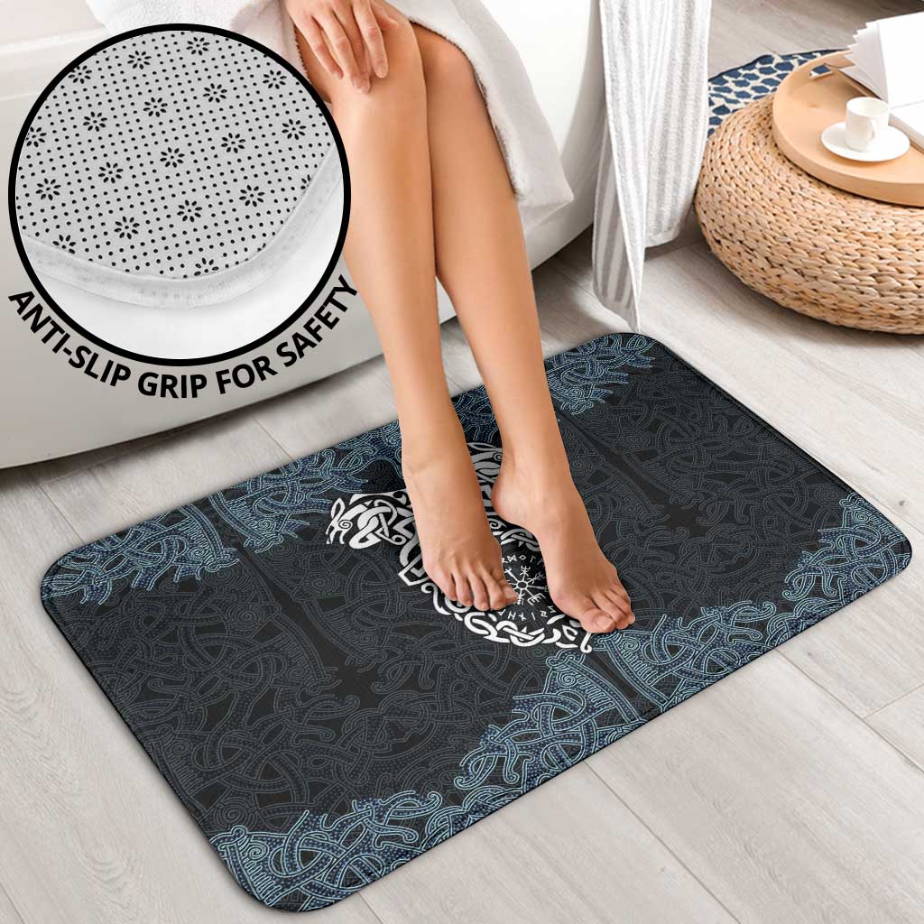 Viking Vegvisir Symbol Bathroom Set with Runes and Intricate Knotwork Norse Protection Tribute - Wonder Print Shop