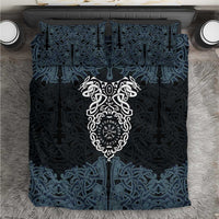 Viking Vegvisir Symbol Bedding Set with Runes and Intricate Knotwork Norse Protection Tribute - Wonder Print Shop