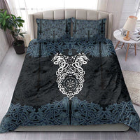 Viking Vegvisir Symbol Bedding Set with Runes and Intricate Knotwork Norse Protection Tribute - Wonder Print Shop