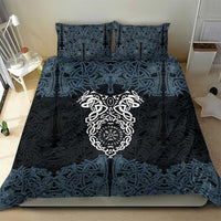 Viking Vegvisir Symbol Bedding Set with Runes and Intricate Knotwork Norse Protection Tribute - Wonder Print Shop
