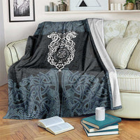 Viking Vegvisir Symbol Blanket with Runes and Intricate Knotwork Norse Protection Tribute - Wonder Print Shop