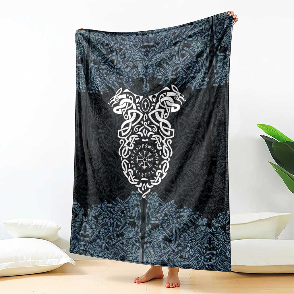 Viking Vegvisir Symbol Blanket with Runes and Intricate Knotwork Norse Protection Tribute - Wonder Print Shop