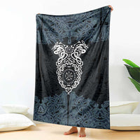 Viking Vegvisir Symbol Blanket with Runes and Intricate Knotwork Norse Protection Tribute - Wonder Print Shop