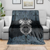 Viking Vegvisir Symbol Blanket with Runes and Intricate Knotwork Norse Protection Tribute - Wonder Print Shop