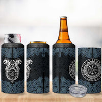 Viking Vegvisir Symbol 4 in 1 Can Cooler Tumbler with Runes and Intricate Knotwork Norse Protection Tribute - Wonder Print Shop