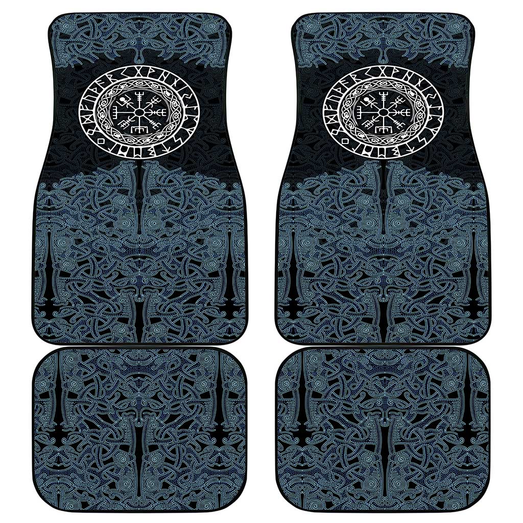 Viking Vegvisir Symbol Car Mats with Runes and Intricate Knotwork Norse Protection Tribute - Wonder Print Shop