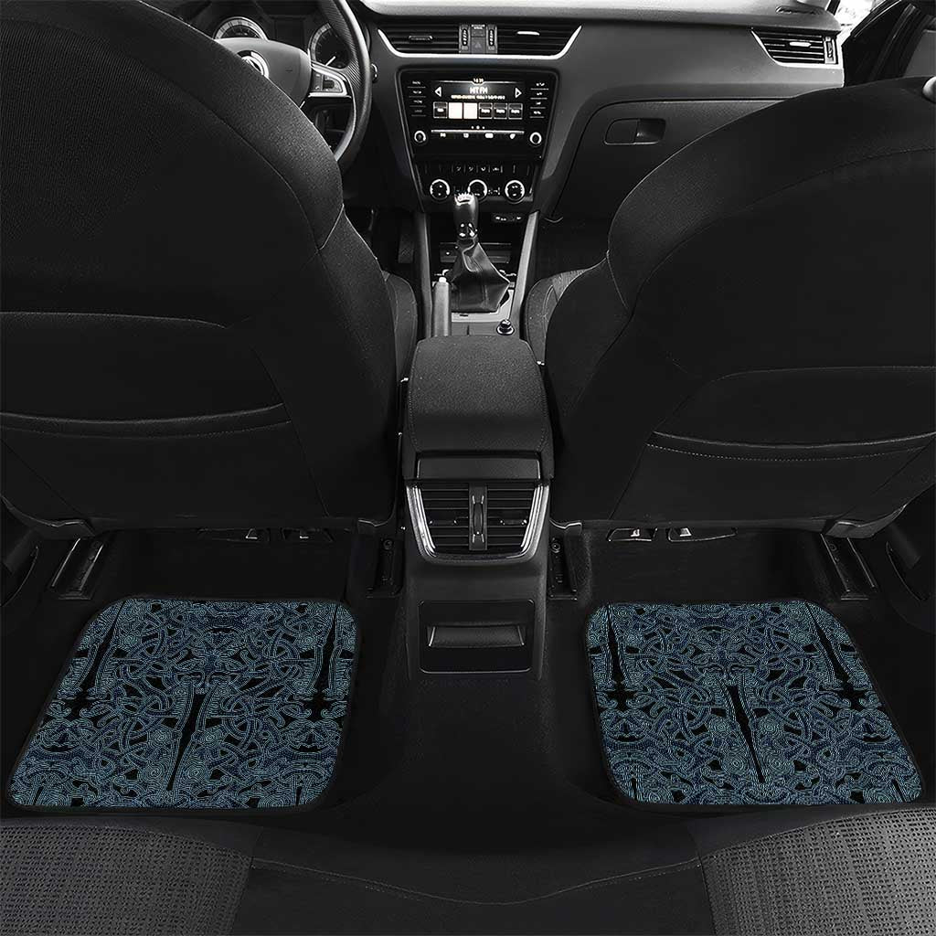 Viking Vegvisir Symbol Car Mats with Runes and Intricate Knotwork Norse Protection Tribute - Wonder Print Shop