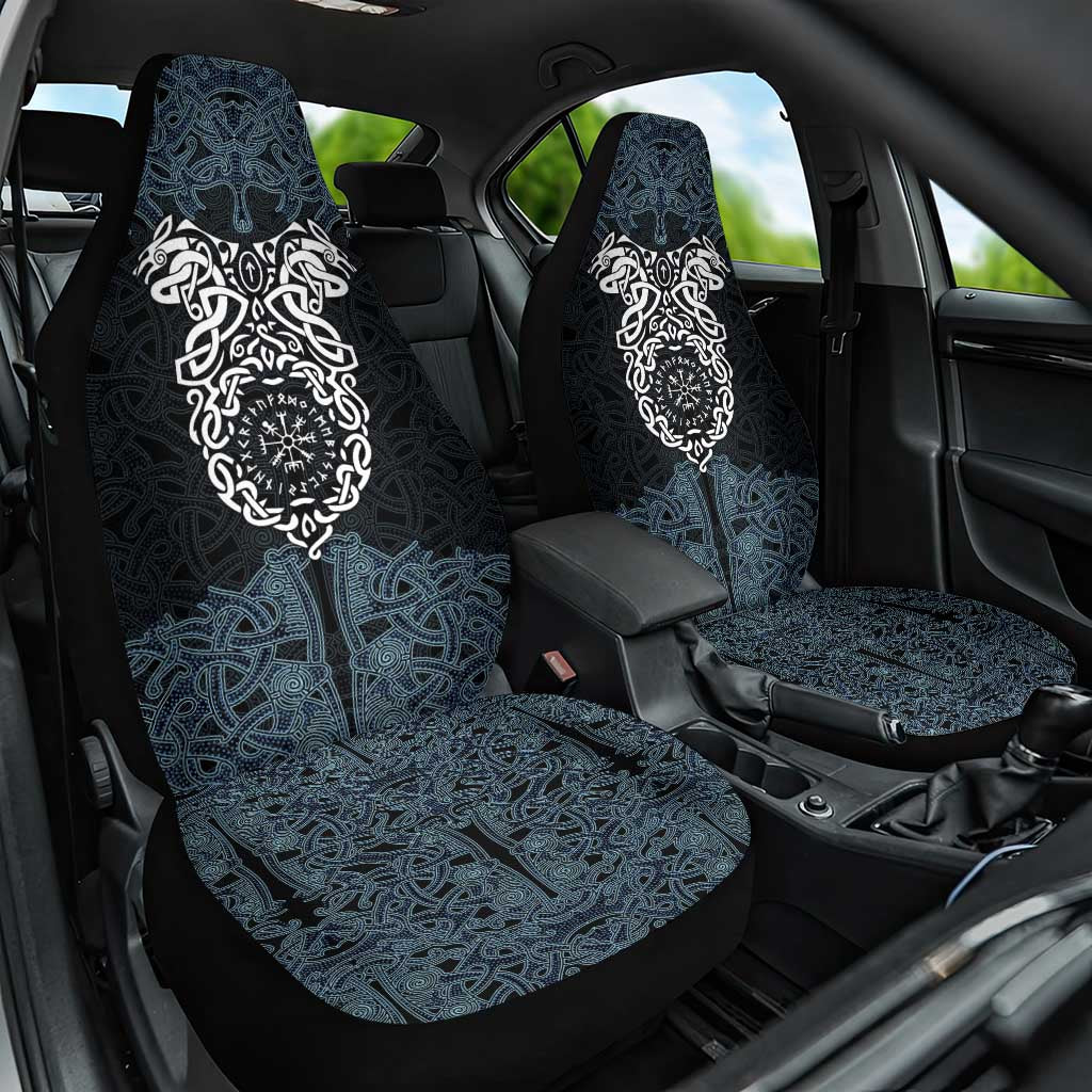 Viking Vegvisir Symbol Car Seat Cover with Runes and Intricate Knotwork Norse Protection Tribute - Wonder Print Shop