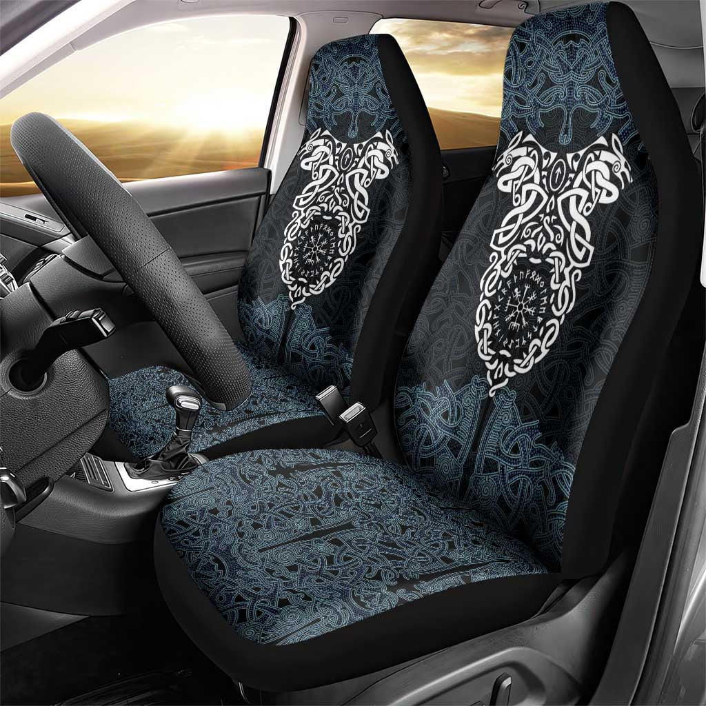 Viking Vegvisir Symbol Car Seat Cover with Runes and Intricate Knotwork Norse Protection Tribute - Wonder Print Shop