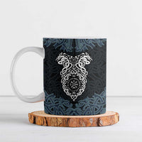 Viking Vegvisir Symbol Ceramic Mug with Runes and Intricate Knotwork Norse Protection Tribute - Wonder Print Shop