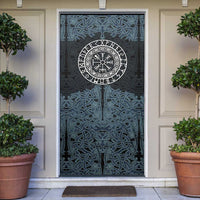Viking Vegvisir Symbol Door Cover with Runes and Intricate Knotwork Norse Protection Tribute - Wonder Print Shop