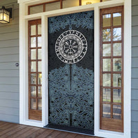 Viking Vegvisir Symbol Door Cover with Runes and Intricate Knotwork Norse Protection Tribute - Wonder Print Shop