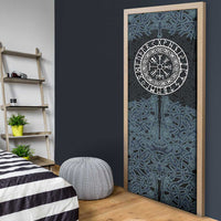 Viking Vegvisir Symbol Door Cover with Runes and Intricate Knotwork Norse Protection Tribute - Wonder Print Shop