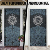 Viking Vegvisir Symbol Door Cover with Runes and Intricate Knotwork Norse Protection Tribute - Wonder Print Shop