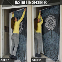 Viking Vegvisir Symbol Door Cover with Runes and Intricate Knotwork Norse Protection Tribute - Wonder Print Shop